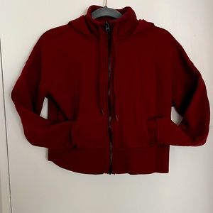 Dark red cropped hoodie